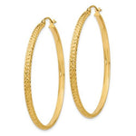 Lataa kuva Galleria-katseluun, 14k Yellow Gold 45mm x 2.5mm Diamond Cut Round Hoop Earrings

