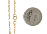 Indlæs billede til gallerivisning 14K Yellow Gold 1.35mm Cable Rope Bracelet Anklet Choker Necklace Pendant Chain
