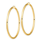 Carica l&#39;immagine nel visualizzatore di Gallery, 14K Yellow Gold 80mm x 4mm Extra Large Giant Gigantic Big Lightweight Round Classic Hoop Earrings
