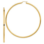 Charger l&#39;image dans la galerie, 14K Yellow Gold 90mm x 3mm Extra Large Giant Gigantic Big Round Classic Hoop Earrings
