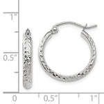 將圖片載入圖庫檢視器 14k White Gold 18mm x 2.5mm Diamond Cut Round Hoop Earrings

