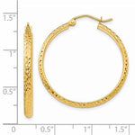 画像をギャラリービューアに読み込む, 14k Yellow Gold 30mm x 2.5mm Diamond Cut Round Hoop Earrings
