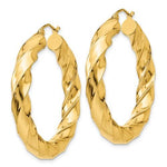 Kép betöltése a galériamegjelenítőbe: 14k Yellow Gold Twisted Classic Round Hoop Earrings 37mm x 5mm
