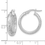 Charger l&#39;image dans la galerie, 14k White Gold 19mm x 3.75mm Diamond Cut Inside Outside Round Hoop Earrings
