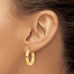 Загрузить изображение в средство просмотра галереи, 10k Yellow Gold  19mm x 3mm Square Tube Classic Round Hoop Earrings
