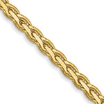 Carica l&#39;immagine nel visualizzatore di Gallery, 14K Yellow Gold 2.4mm Flat Wheat Spiga Bracelet Anklet Choker Necklace Pendant Chain
