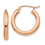 Lataa kuva Galleria-katseluun, 10k Rose Gold Classic Round Hoop Earrings 19mm x 3mm

