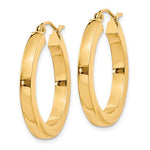 Afbeelding in Gallery-weergave laden, 10k Yellow Gold 24mm x 3mm Classic Square Tube Round Hoop Earrings
