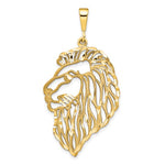 Cargar imagen en el visor de la galería, 14k Yellow Gold Lion Head Cut Out Pendant Charm
