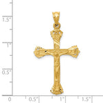 Charger l&#39;image dans la galerie, 14k Yellow Gold Cross Crucifix Open Back Pendant Charm
