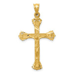 Lade das Bild in den Galerie-Viewer, 14k Yellow Gold Cross Crucifix Open Back Pendant Charm
