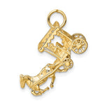 Afbeelding in Gallery-weergave laden, 14k Yellow Gold Horse and Carriage 3D Pendant Charm
