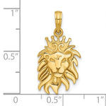Cargar imagen en el visor de la galería, 14k Yellow Gold Lion Head with Crown Pendant Charm
