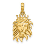 Afbeelding in Gallery-weergave laden, 14k Yellow Gold Lion Head with Crown Pendant Charm
