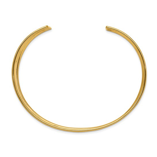 14k Yellow Gold 19.5mm Hammered Contemporary Cuff Bangle Bracelet