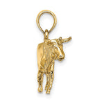 Załaduj obraz do przeglądarki galerii, 14k Yellow Gold 3D Bull Pendant Charm
