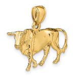 Ladda upp bild till gallerivisning, 14k Yellow Gold 3D Bull Pendant Charm
