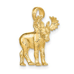 이미지를 갤러리 뷰어에 로드 , 14k Yellow Gold Moose 3D Textured Pendant Charm
