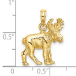 Załaduj obraz do przeglądarki galerii, 14k Yellow Gold Moose 3D Textured Pendant Charm
