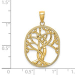Indlæs billede til gallerivisning 14k Yellow Gold Tree of Life Celtic Knot Oval Pendant Charm
