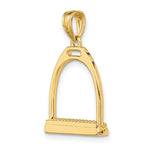 Afbeelding in Gallery-weergave laden, 14k Yellow Gold Horse Stirrup 3D Pendant Charm
