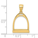 將圖片載入圖庫檢視器 14k Yellow Gold Horse Stirrup 3D Pendant Charm
