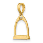 Afbeelding in Gallery-weergave laden, 14k Yellow Gold Horse Stirrup 3D Small Pendant Charm
