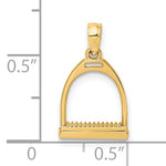Kép betöltése a galériamegjelenítőbe: 14k Yellow Gold Horse Stirrup 3D Small Pendant Charm
