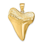 이미지를 갤러리 뷰어에 로드 , 14k Yellow Gold Shark Tooth 3D Large Pendant Charm
