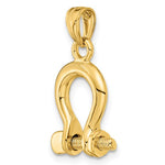 Lade das Bild in den Galerie-Viewer, 14k Yellow Gold Nautical Shackle Link Moveable 3D Pendant Charm
