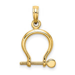 Afbeelding in Gallery-weergave laden, 14k Yellow Gold Nautical Shackle Link Moveable 3D Pendant Charm
