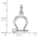 Lade das Bild in den Galerie-Viewer, 14k White Gold Nautical Shackle Link Moveable 3D Pendant Charm
