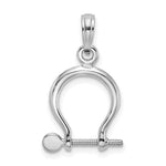 Lade das Bild in den Galerie-Viewer, 14k White Gold Nautical Shackle Link Moveable 3D Pendant Charm
