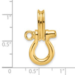 Afbeelding in Gallery-weergave laden, 14k Yellow Gold Nautical Shackle Link with Pulley 3D Pendant Charm
