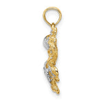 Indlæs billede til gallerivisning 14k Yellow Gold and Rhodium Octopus Pendant Charm
