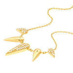 画像をギャラリービューアに読み込む, 14K Yellow Gold Diamond Bear Claw Drop Dangle Adjustable Necklace

