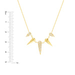 Lataa kuva Galleria-katseluun, 14K Yellow Gold Diamond Bear Claw Drop Dangle Adjustable Necklace
