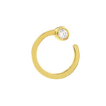 Afbeelding in Gallery-weergave laden, 14k Yellow Gold Diamond Bezel Circle Door Knocker Stud Post Earrings
