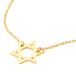 Load image into Gallery viewer, 14k Yellow Gold Mini Star of David Pendant Charm Necklace
