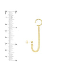 將圖片載入圖庫檢視器 14k Yellow Gold Diamond Cut Multi Bead Chain Drape Ear Cuff Earrings
