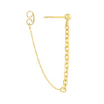 Carregar imagem no visualizador da galeria, 14k Yellow Gold Chain Drape Front to Back Dangle Earrings
