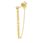 画像をギャラリービューアに読み込む, 14k Yellow Gold Chain Drape Front to Back Dangle Earrings
