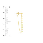 Carregar imagem no visualizador da galeria, 14k Yellow Gold Chain Drape Front to Back Dangle Earrings
