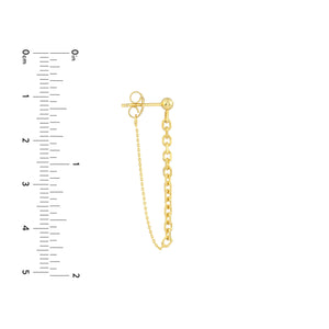 14k Yellow Gold Chain Drape Front to Back Dangle Earrings