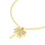 Carica l&#39;immagine nel visualizzatore di Gallery, 14K Yellow Gold Diamond Palm Tree Adjustable Necklace
