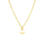 Carica l&#39;immagine nel visualizzatore di Gallery, 14K Yellow Gold Mini Anchor Paper Clip Chain Necklace
