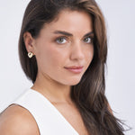 Afbeelding in Gallery-weergave laden, 14k Yellow Gold Puffy Heart Door Knocker Stud Post Dangle Earrings

