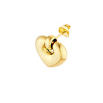 Afbeelding in Gallery-weergave laden, 14k Yellow Gold Puffy Heart Door Knocker Stud Post Dangle Earrings
