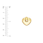 Afbeelding in Gallery-weergave laden, 14k Yellow Gold Puffy Heart Door Knocker Stud Post Dangle Earrings
