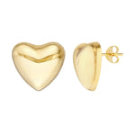 Kép betöltése a galériamegjelenítőbe: 14K Yellow Gold Heart Puff Bubbly Stud Post Back Earrings
